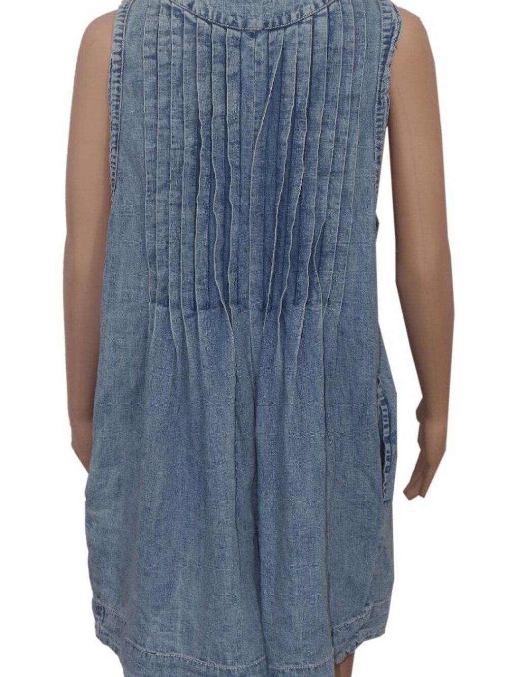 Free People Webster Romper Pleated V Neck Tie Sleeveless Blue XL - Picture 6 of 8